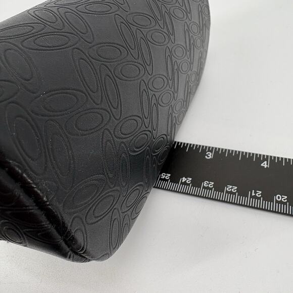 Oakley Sunglasses Case Only Black All Over Logo Zipper Soft Shell Leather Pouch - Picture 7 of 7